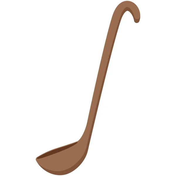 白色上的木制勺子勺矢量插图 — 图库矢量图片