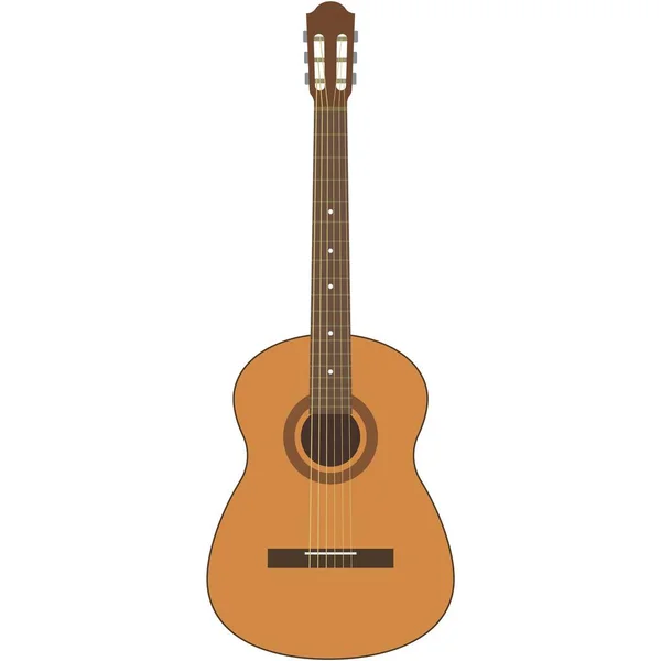 Vektorová kytara ilustrace akustický hudební nástroj na bílém — Stockový vektor