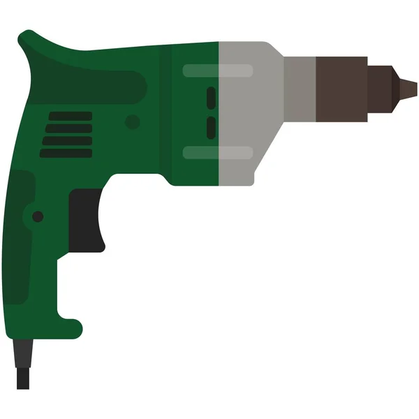 Broca ou martelo pneumático elétrico ferramenta vetor isolado —  Vetores de Stock