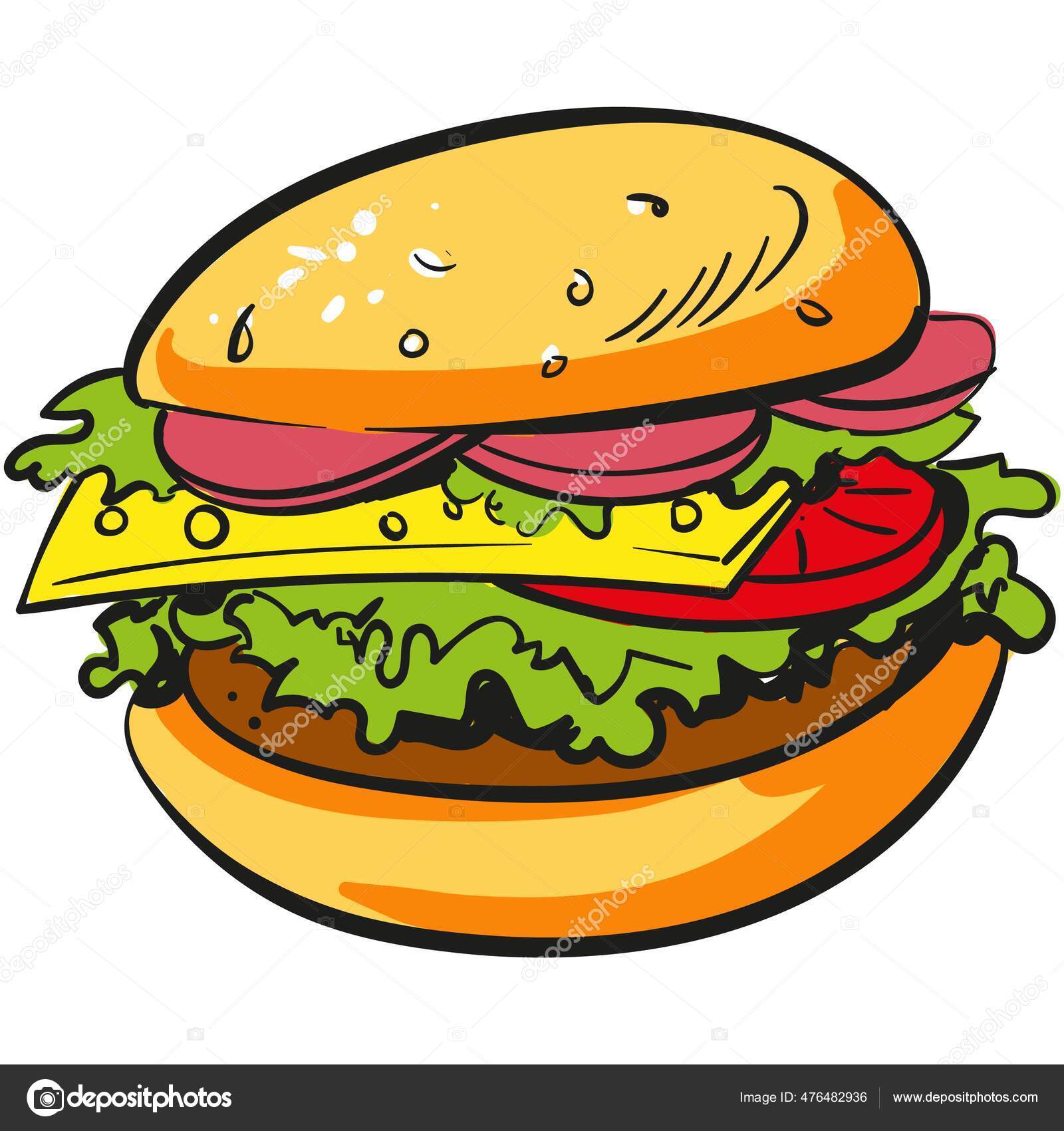 Burger vector, hamburger icon fast food illustration Stock Vector by  ©skypistudio 476482936