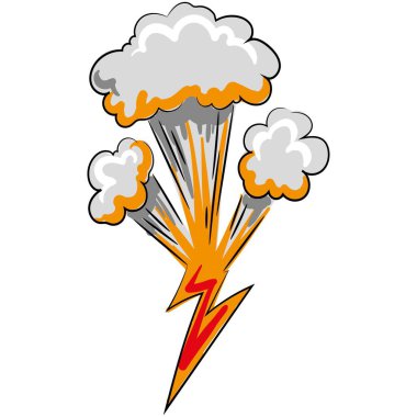 Şimşek dumanı konuşma bulutu çizgi film vektörü