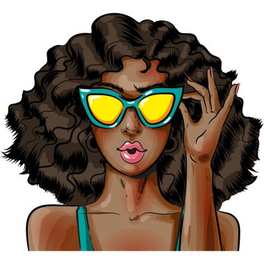 Yüz vektörü çizgi filmindeki kadın.