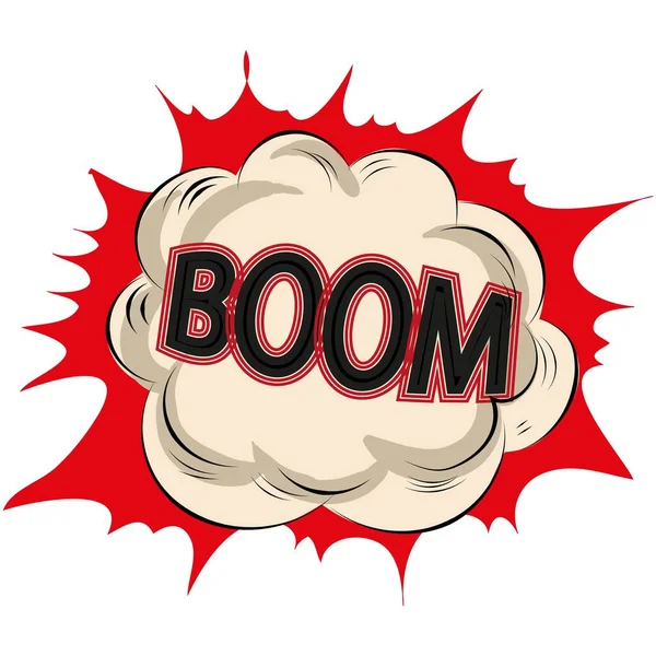 Boom fala balão de vetor de desenhos animados bolha em branco — Vetor de Stock