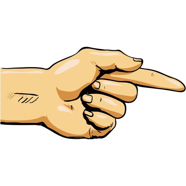 Finger punkt höger hand vektor pop art tecken — Stock vektor