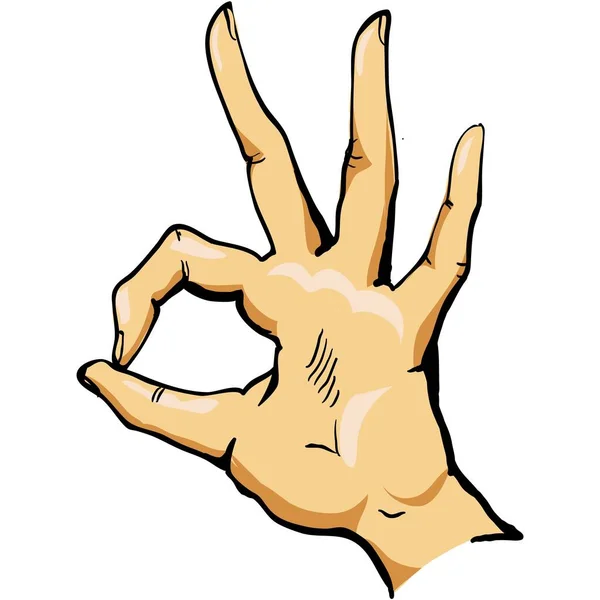 Ok hand vektor tecken okej finger gest ikon isolerad — Stock vektor