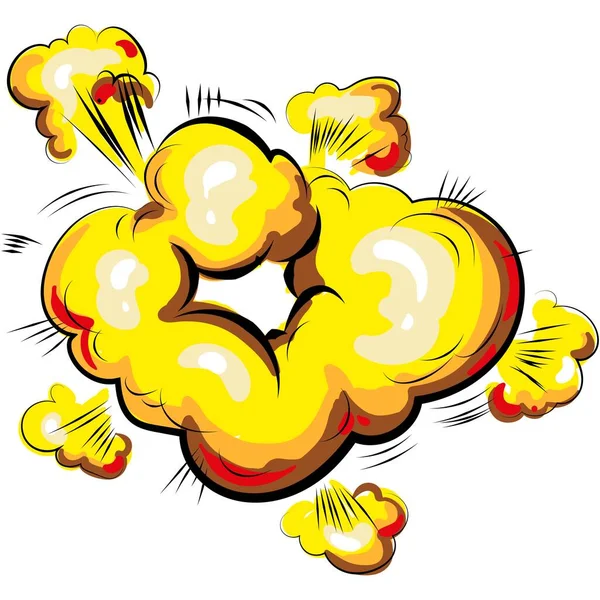Эффект векторного дыма от взрыва мультяшной бомбы — стоковый вектор