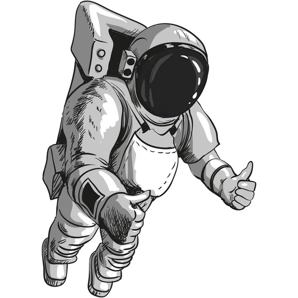 Vetor de astronauta espacial, ícone de cosmonauta isolado no branco —  Vetores de Stock
