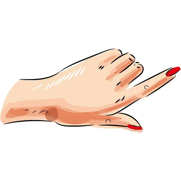 Žena ruka s indikátorem vektoru prstu ikona — Stockový vektor