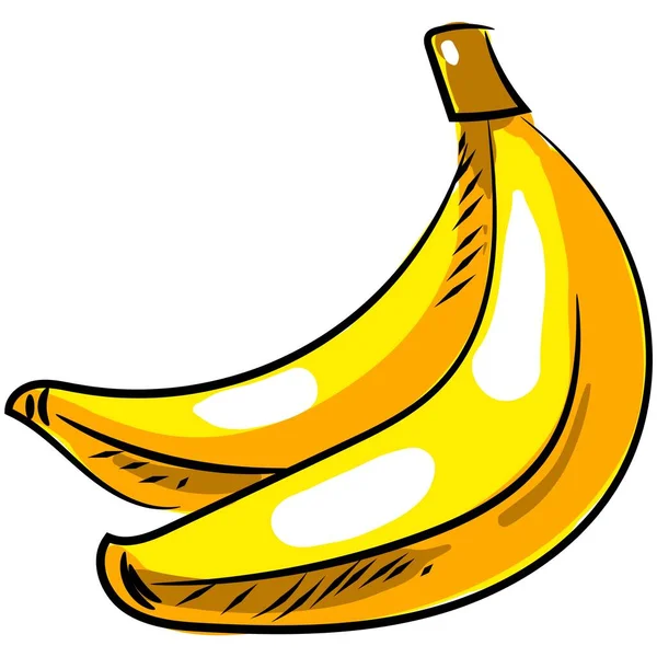 Banán vektorové ilustrace ikona izolované kreslené na bílém — Stockový vektor