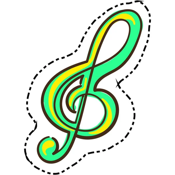 Notenschlüssel-Vektor-Musiksymbol isoliert auf weißem Hintergrund — Stockvektor