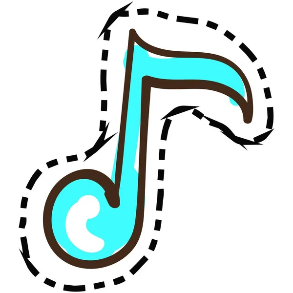 Icono vectorial nota de música, canción símbolo de sonido ilustración — Archivo Imágenes Vectoriales