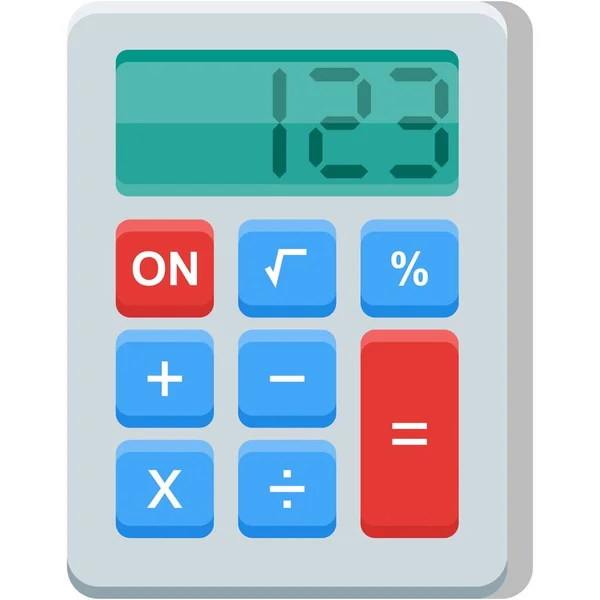 Calculator vector icoon, bereken machine illustratie op wit — Stockvector