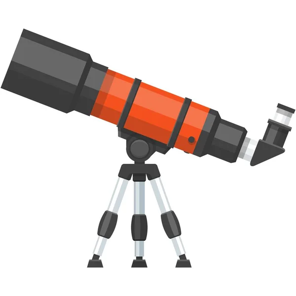 Telescop vector pictogramă plat spyglass ilustrare pe alb — Vector de stoc