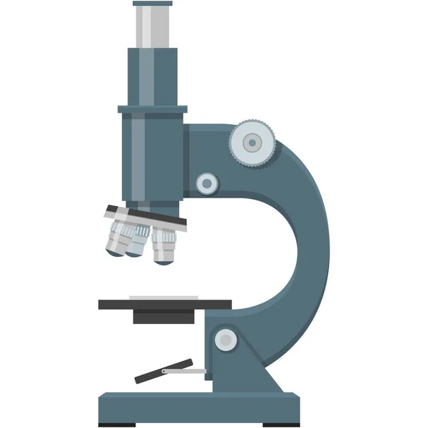Mikroskop simgesi vektör laboratuvar ekipmanları düz resimleme — Stok Vektör