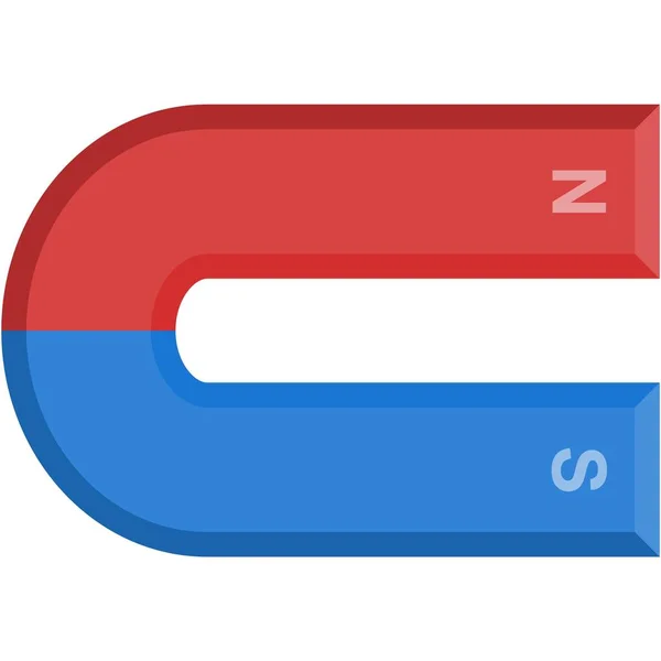 Magnet Symbol Vektor Physik Symbol isoliert auf weiß — Stockvektor