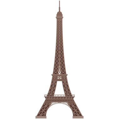 Beyaz arkaplanda Paris Eyfel kule vektör çizimi izole