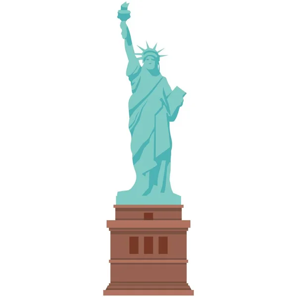 Ilustración vectorial estatua de la libertad aislada sobre fondo blanco — Vector de stock