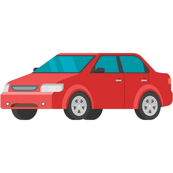 赤い車のベクトルのイラストレンタル購入アイコン孤立 — ストックベクタ