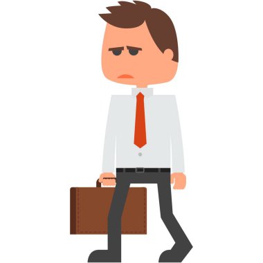 Üzgün iş adamı vektörü, yorgun adam karakter çalışanı simgesi