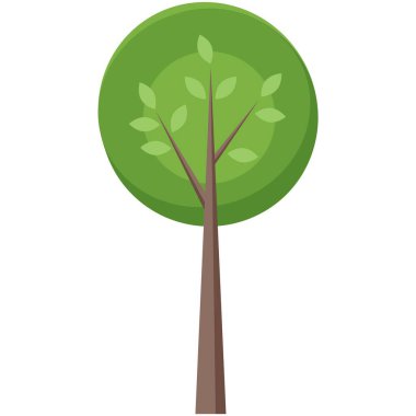 Yaprak ağacı vektör simgesi beyaz arkaplanda izole edildi