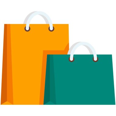 Vektör dükkanının kağıt torba simgesi çizimi izole edildi