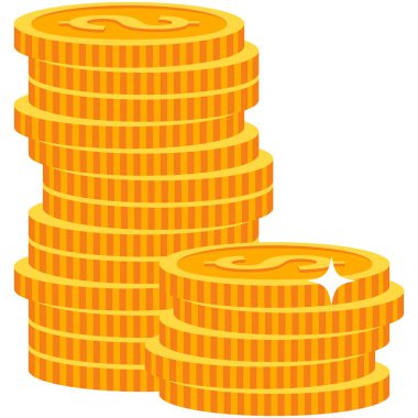 Vektör para yığını altın dolar ikon illüstrasyonu