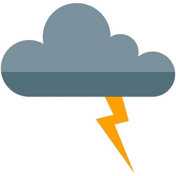 Wolke mit Blitz-Vektor Gewittersymbol Illustration — Stockvektor