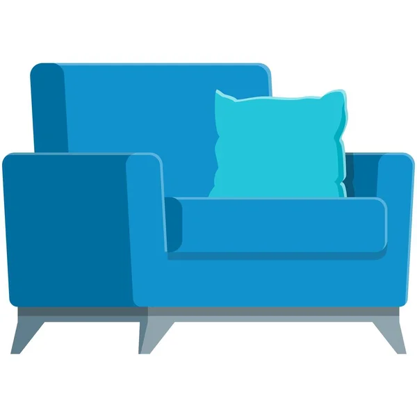 Vector zachte fauteuil meubels geïsoleerd pictogram op wit — Stockvector