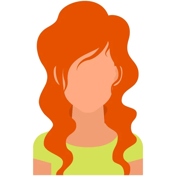 Femme de mode rousse avatar icône vecteur isolé — Image vectorielle