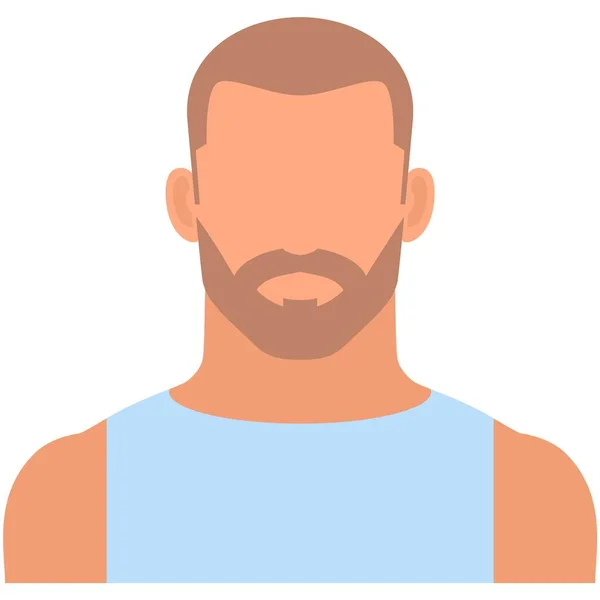 Жестокий бородатый человек аватар икона вектор изолирован на белом — стоковый вектор