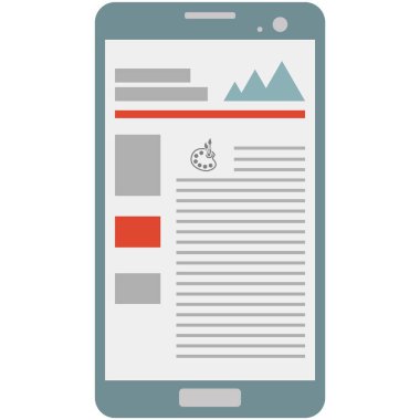 Cep telefonu vektör simgesi üzerinde çevrimiçi eğitim