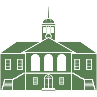 Okul simgesi oluşturma vektörü silueti izole edildi