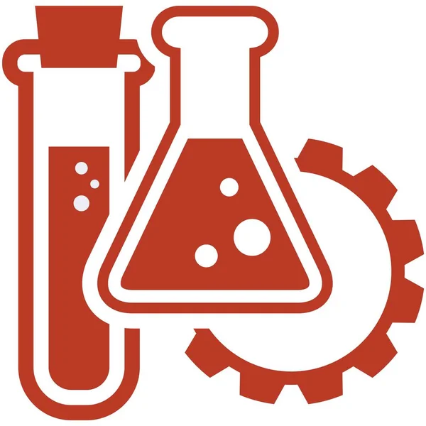 Χημεία έρευνα και μηχανική διάνυσμα εικονίδιο σε λευκό — Διανυσματικό Αρχείο