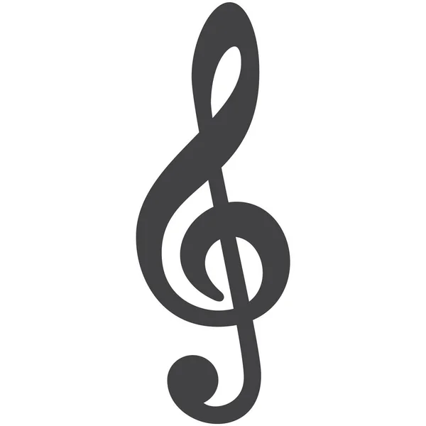 Clave triple icono de música vectorial aislado en blanco — Archivo Imágenes Vectoriales
