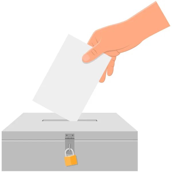 투표 함 (Vote box) 종이 벡터 아이콘을 가진 투표용지 — 스톡 벡터