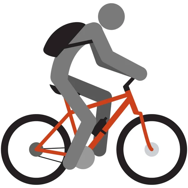 Cycling icon, vector man bike cyclist silhouette pictogram — Stockový vektor