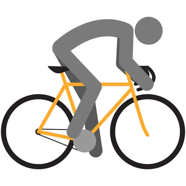 Icône cycliste sportif, pictogramme de silhouette de cycliste vectoriel — Image vectorielle