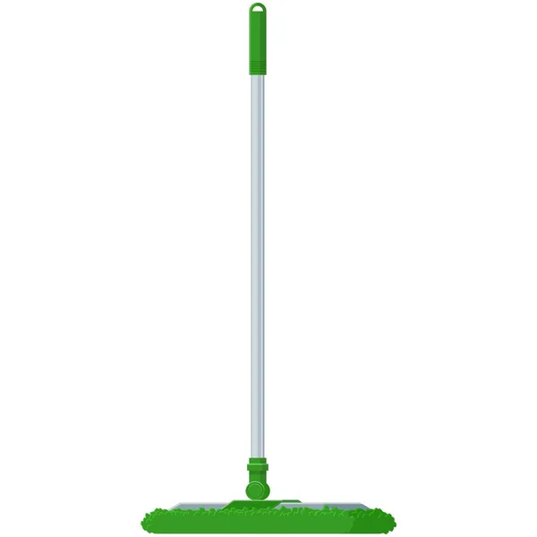 Mop scopa vettore icona pavimento pulito bastone pennello illustrazione — Vettoriale Stock