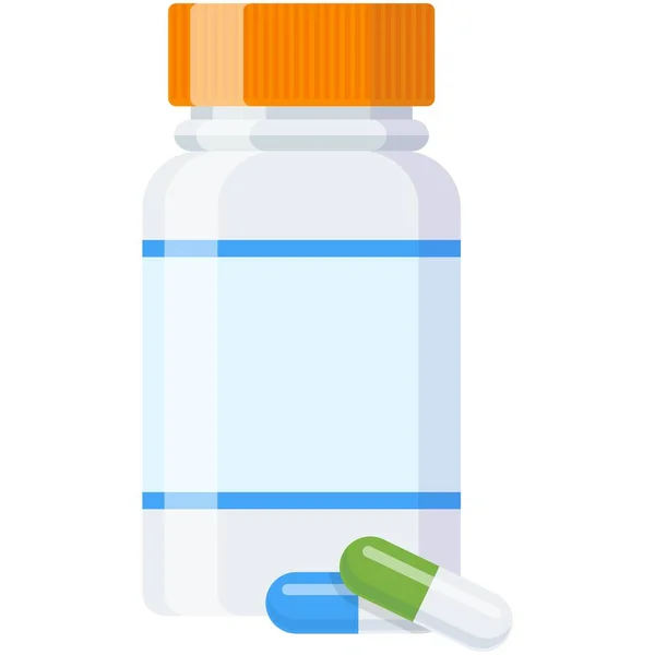 Pillole bottiglia di plastica o supplemento di vitamina vettore contenitore — Vettoriale Stock