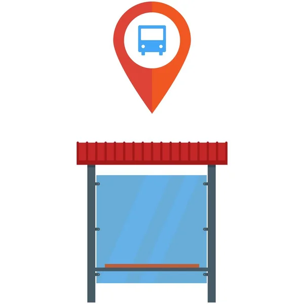 Parada de autobús teléfono móvil inteligente GPS vector de navegación — Archivo Imágenes Vectoriales