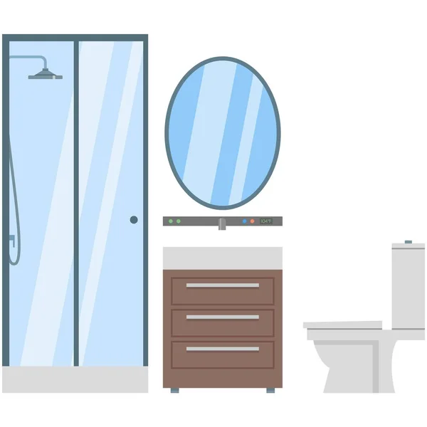 Bathroom interior vector, toilet room design illustration — Stock Vector