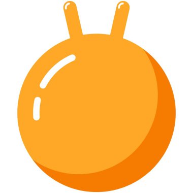 Fitness eğitimi için top beyaz üzerinde izole çizgi film vektörü