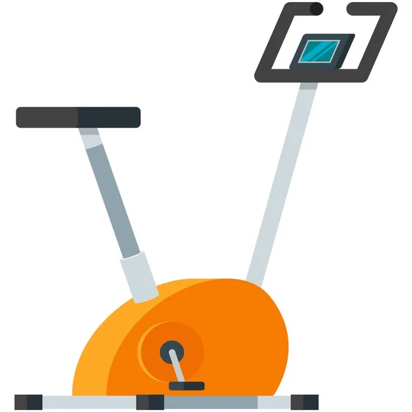 Stationary bike exercise gym vector icon on white — Stockový vektor