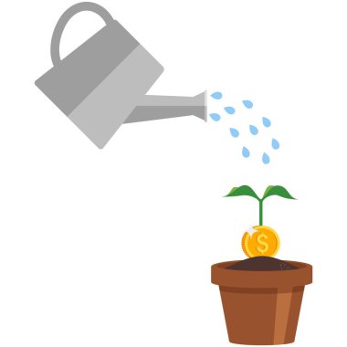 Para dolar bitki ve su vektör simgesi