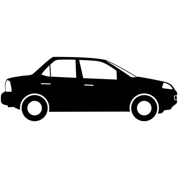 Coche silueta vector, auto icono, ilustración del automóvil — Vector de stock
