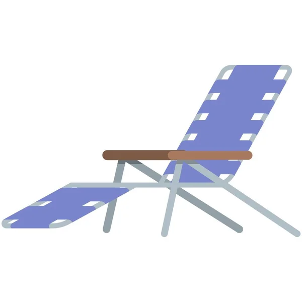 Lit de camp-lit extérieur ou chaise de plage icône vecteur — Image vectorielle