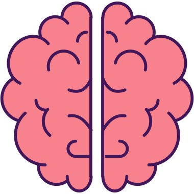 Beyin vektörü, psikoloji ikonu, insan nöro diyagramı