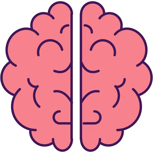Brain vector, psychology icon, human neuro diagram — Stock Vector