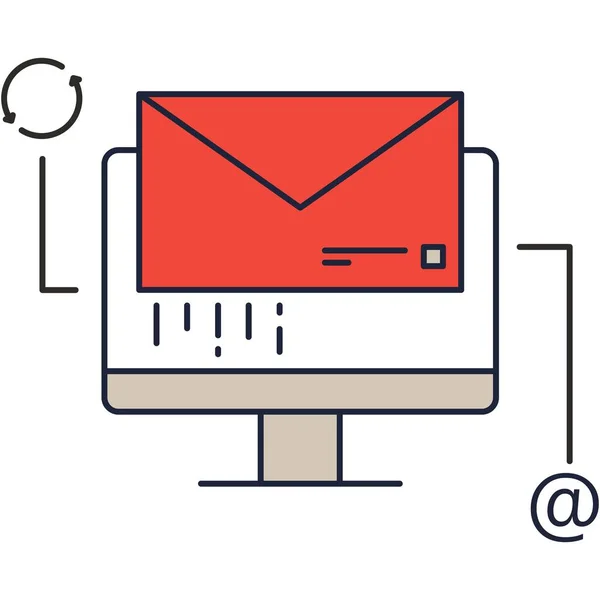 Envelopper sur ordinateur message de marketing de bureau — Image vectorielle