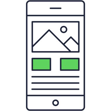 Cep telefonu ekran ikonu vektör ana hatları sembolü